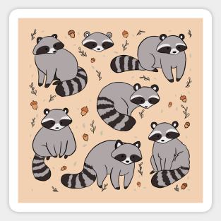 Cute raccoon illustration Magnet